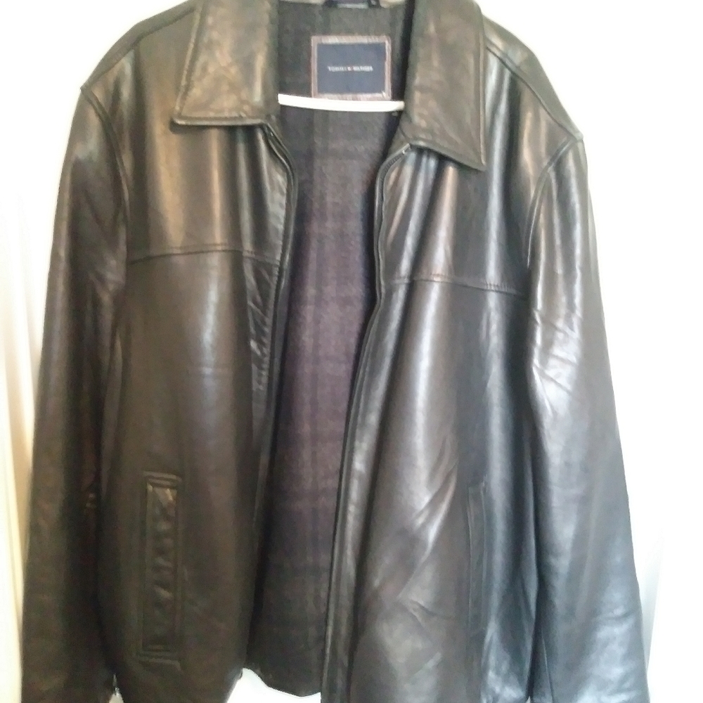 Black leather jacket